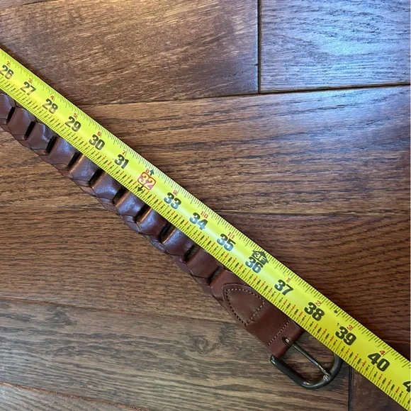 Vintage Brown Braided Woven Link Leather Full Grain Belt Argentina- 32 - Picture 6 of 6